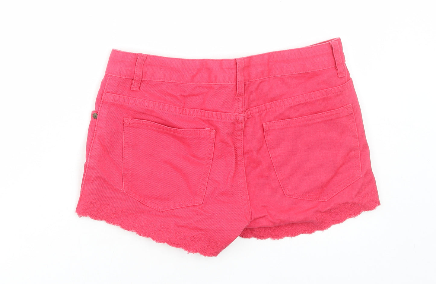 George Womens Pink Cotton Hot Pants Shorts Size 6 Regular Zip