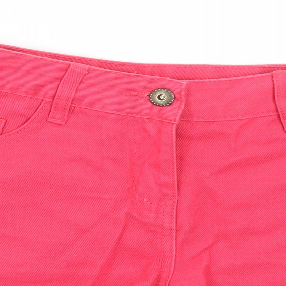 George Womens Pink Cotton Hot Pants Shorts Size 6 Regular Zip