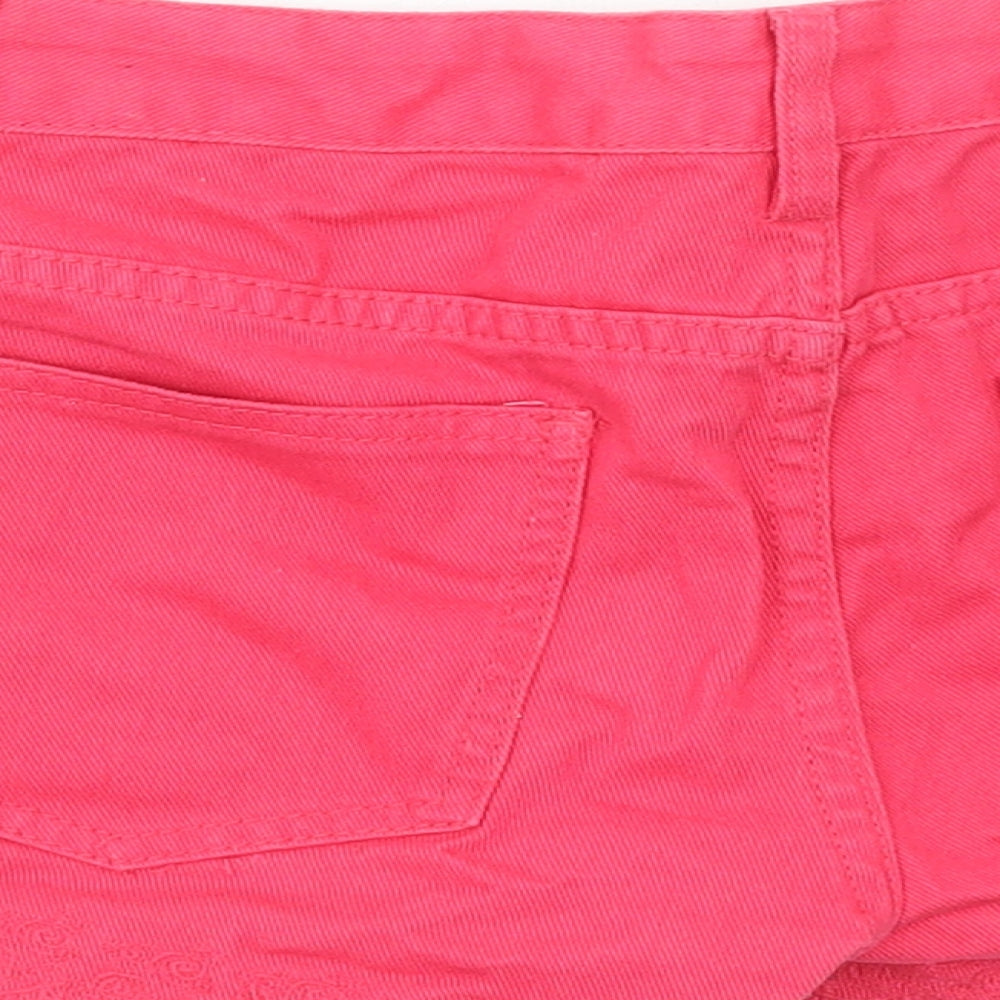 George Womens Pink Cotton Hot Pants Shorts Size 6 Regular Zip
