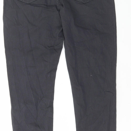 Marks and Spencer Womens Grey Cotton Skinny Jeans Size 14 L28 in Regular Zip