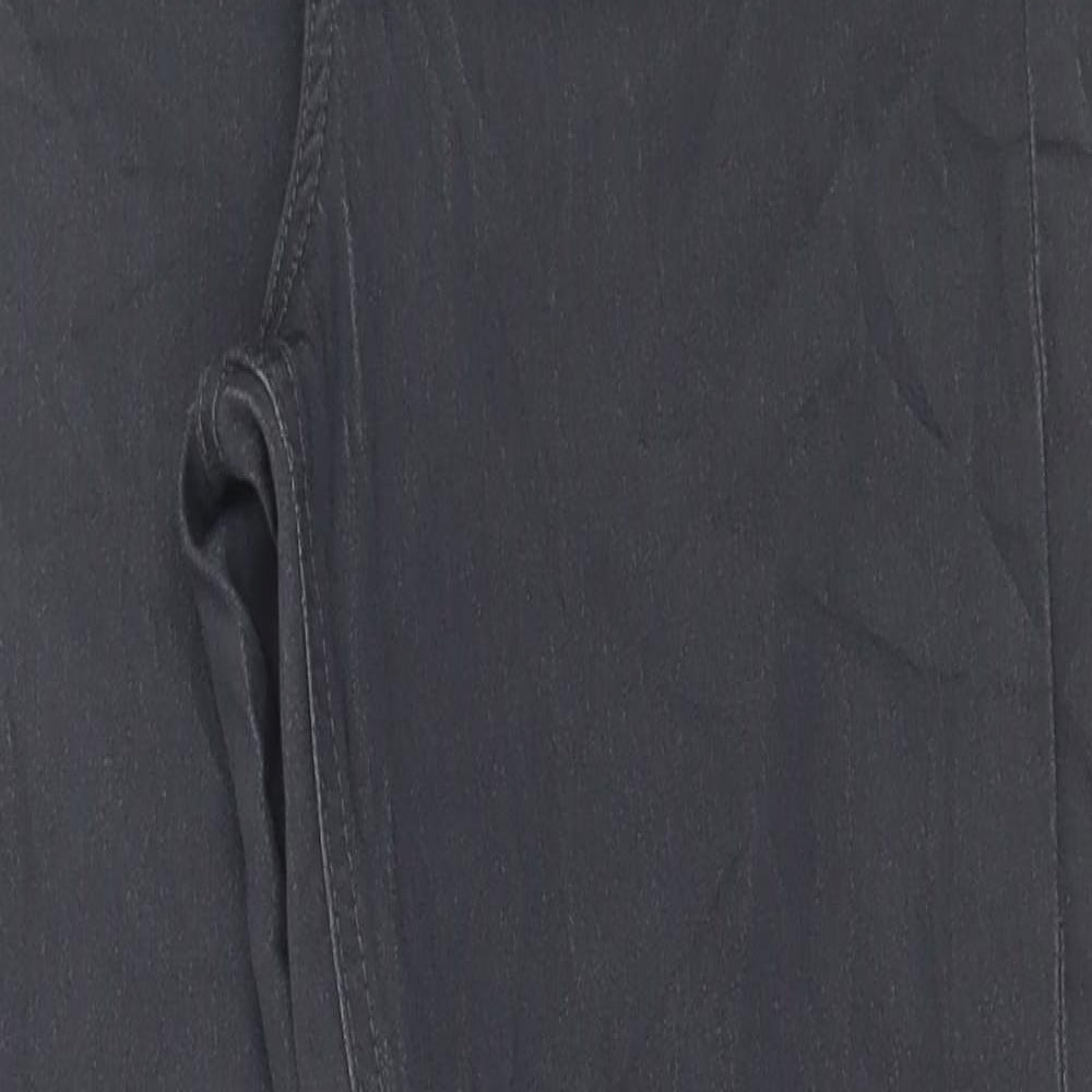 Marks and Spencer Womens Grey Cotton Skinny Jeans Size 14 L28 in Regular Zip