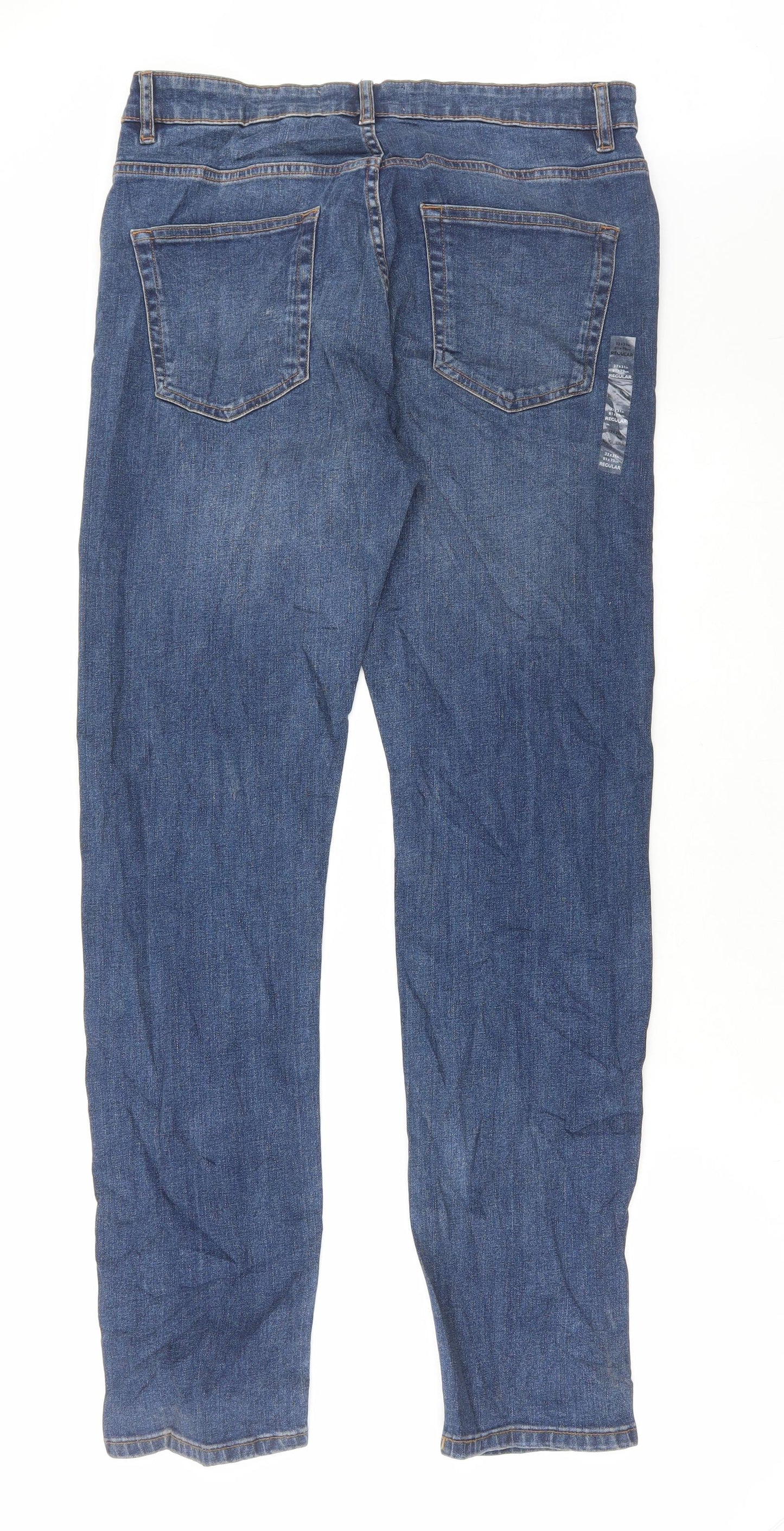 NEXT Mens Blue Cotton Straight Jeans Size 32 in L31 in Regular Button