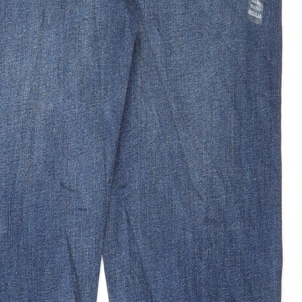 NEXT Mens Blue Cotton Straight Jeans Size 32 in L31 in Regular Button