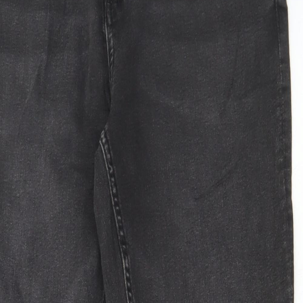 Marks and Spencer Womens Grey Cotton Skinny Jeans Size 12 L29 in Regular Zip