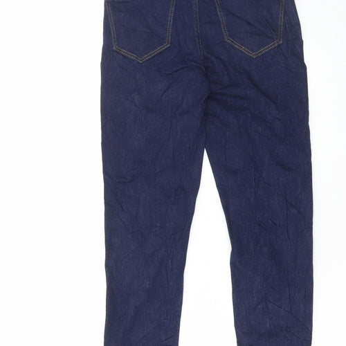 Marks and Spencer Womens Blue Cotton Skinny Jeans Size 8 L27 in Regular Button