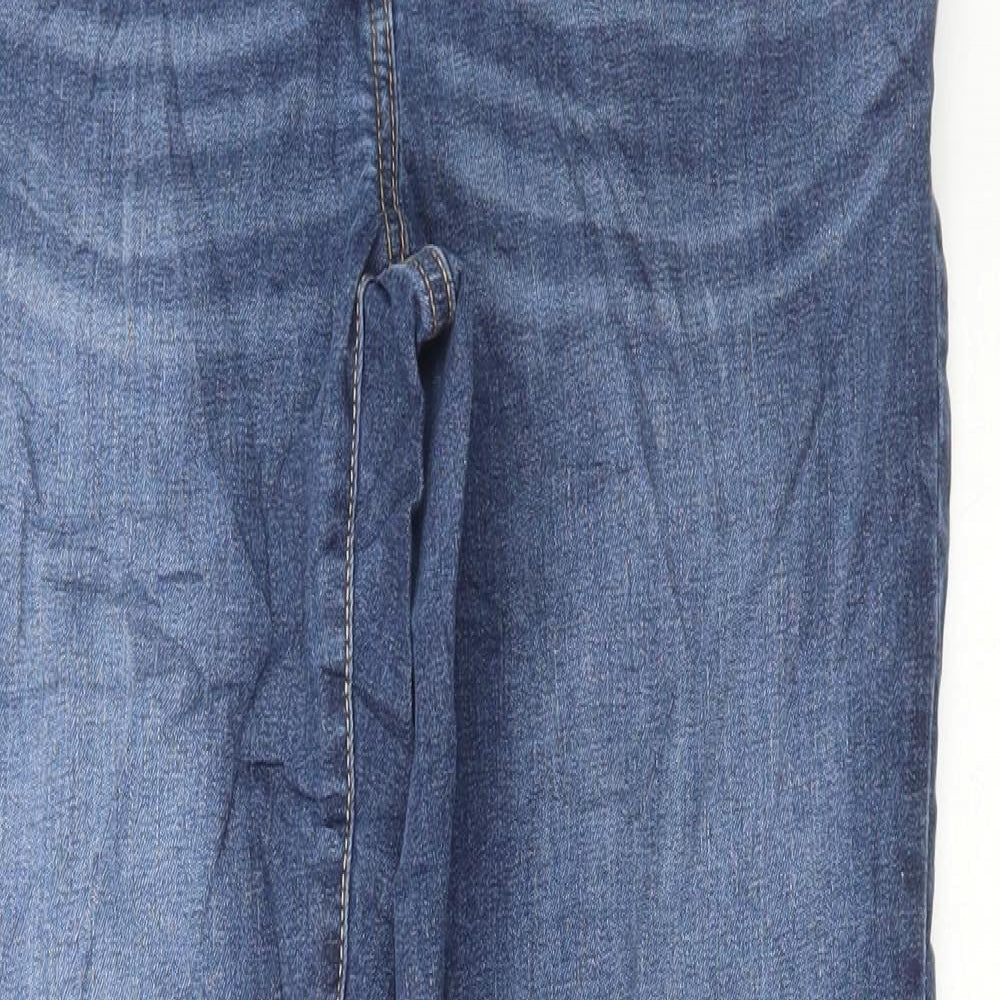 NEXT Womens Blue Cotton Bootcut Jeans Size 14 L30 in Regular Zip