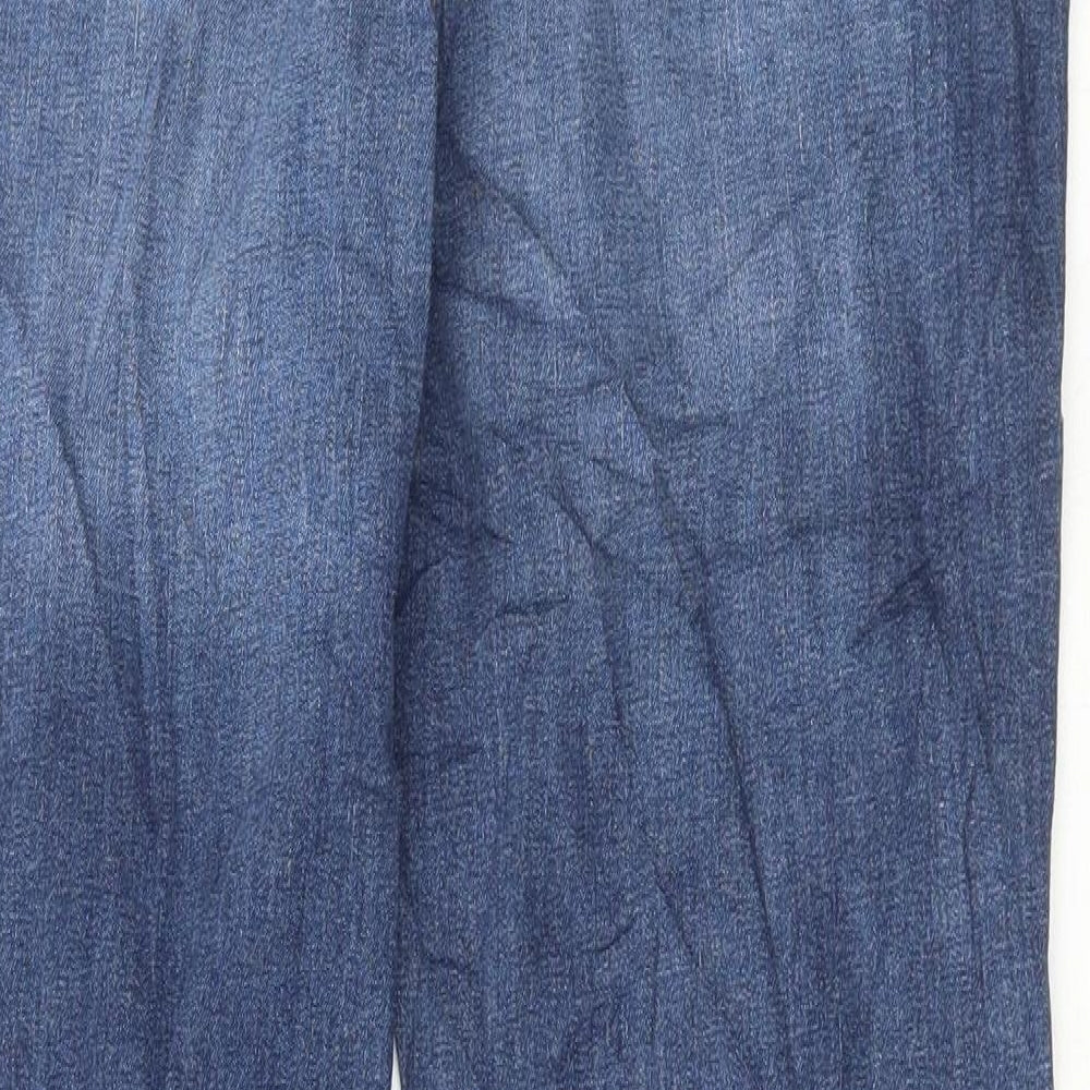 NEXT Womens Blue Cotton Bootcut Jeans Size 14 L30 in Regular Zip