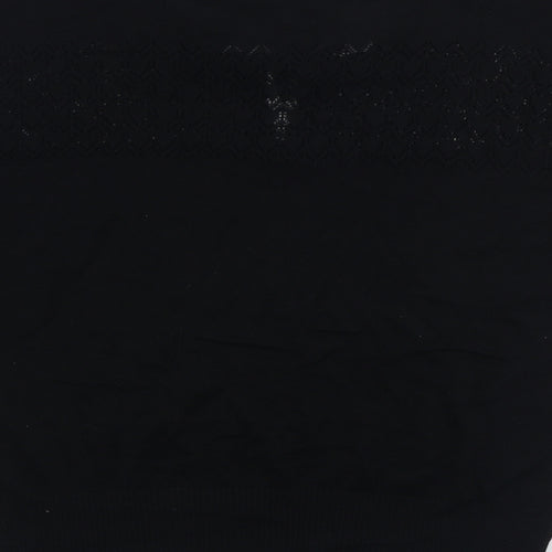 Red Herring Womens Black Scoop Neck Acrylic Pullover Jumper Size 14