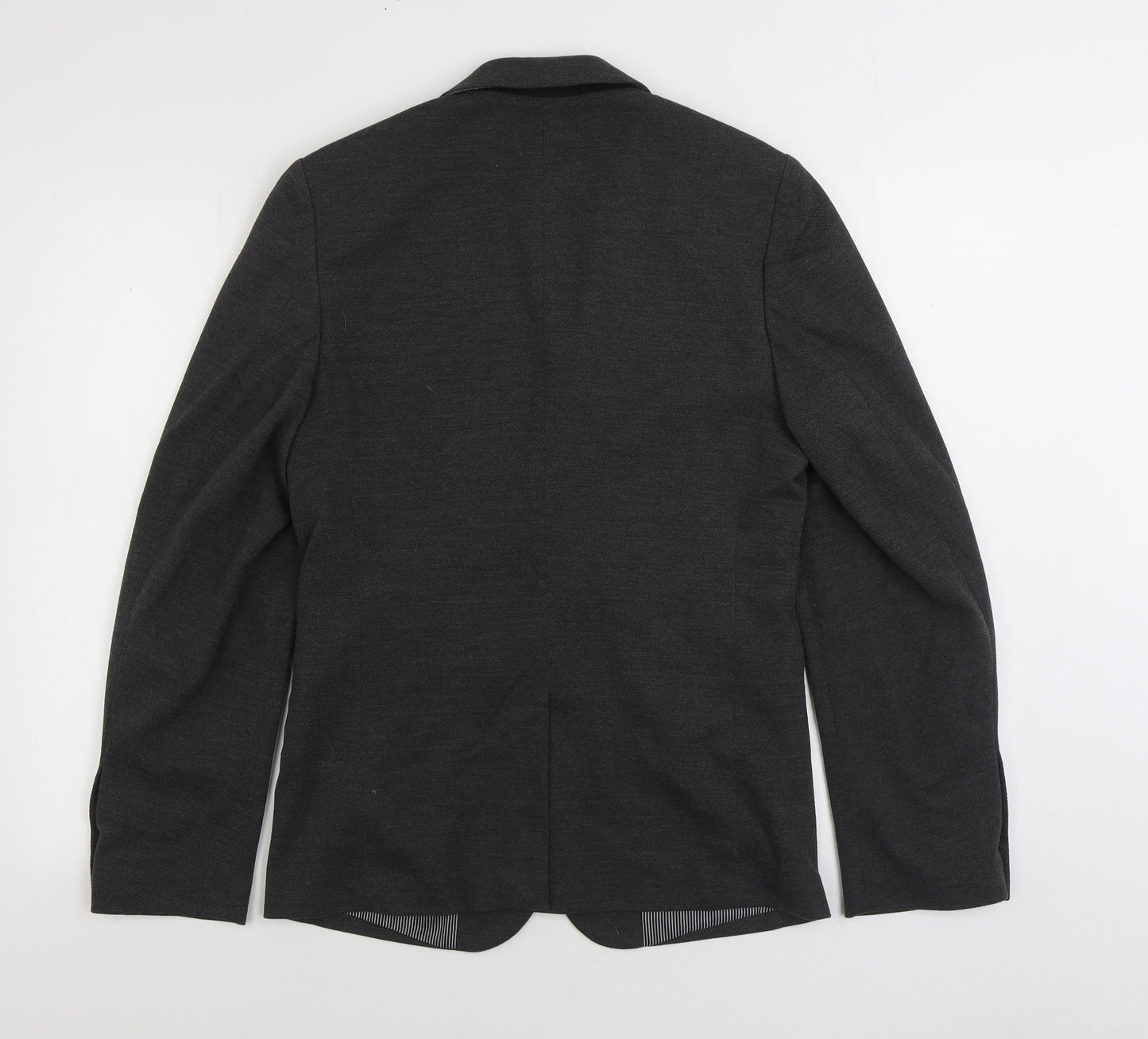 JACK & JONES Mens Grey Polyester Jacket Suit Jacket Size 34