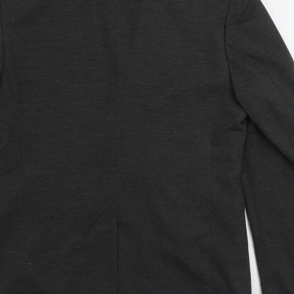 JACK & JONES Mens Grey Polyester Jacket Suit Jacket Size 34
