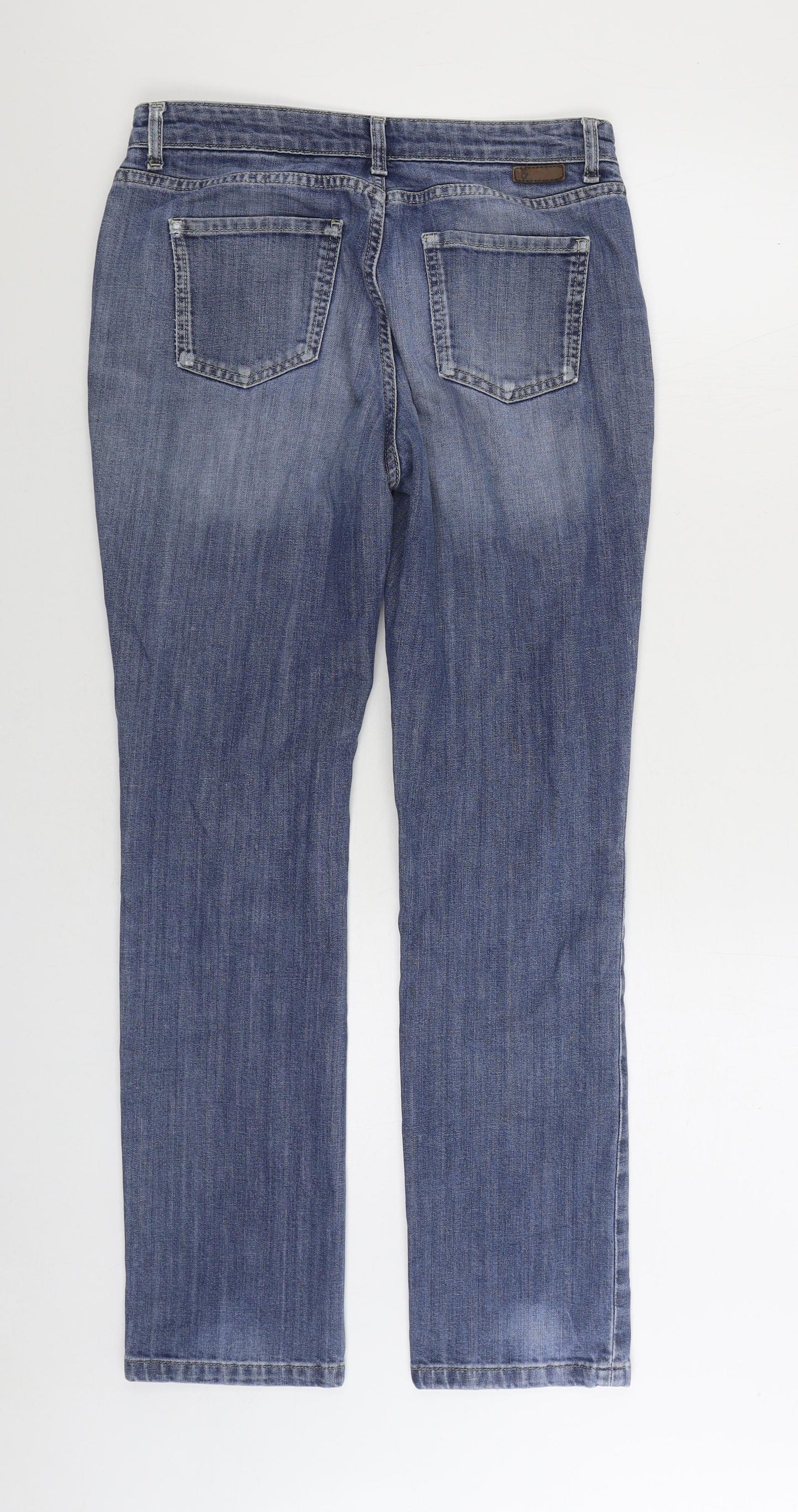 Boden Womens Blue Cotton Straight Jeans Size 12 L29 in Regular Zip