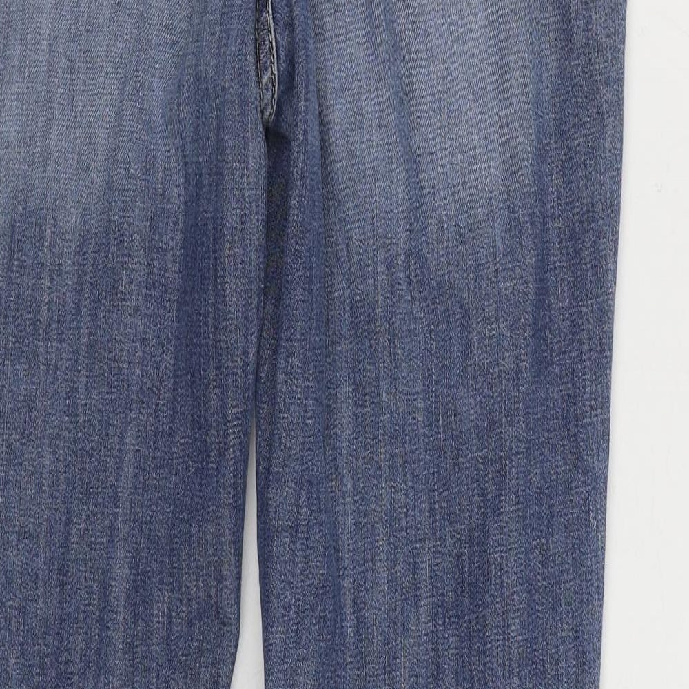 Boden Womens Blue Cotton Straight Jeans Size 12 L29 in Regular Zip