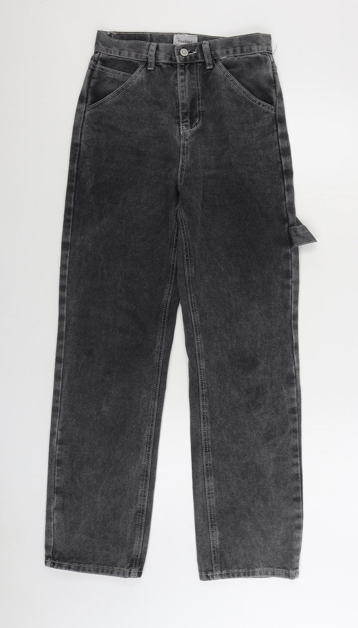 Feeling Womens Black Cotton Skinny Jeans Size 26 in L30 in Regular Zip