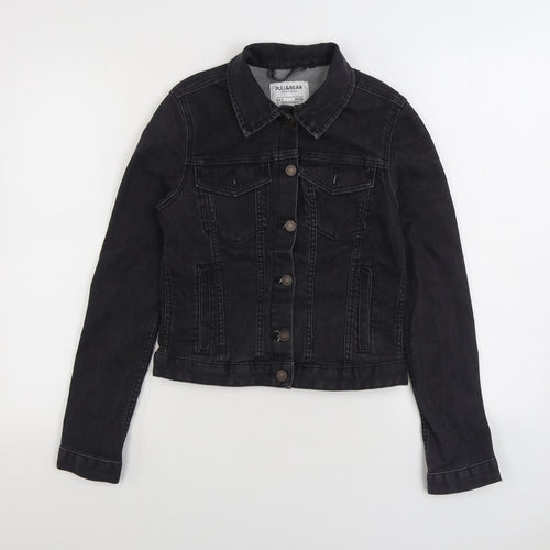 Pull & Bear Womens Black Jacket Size S Button