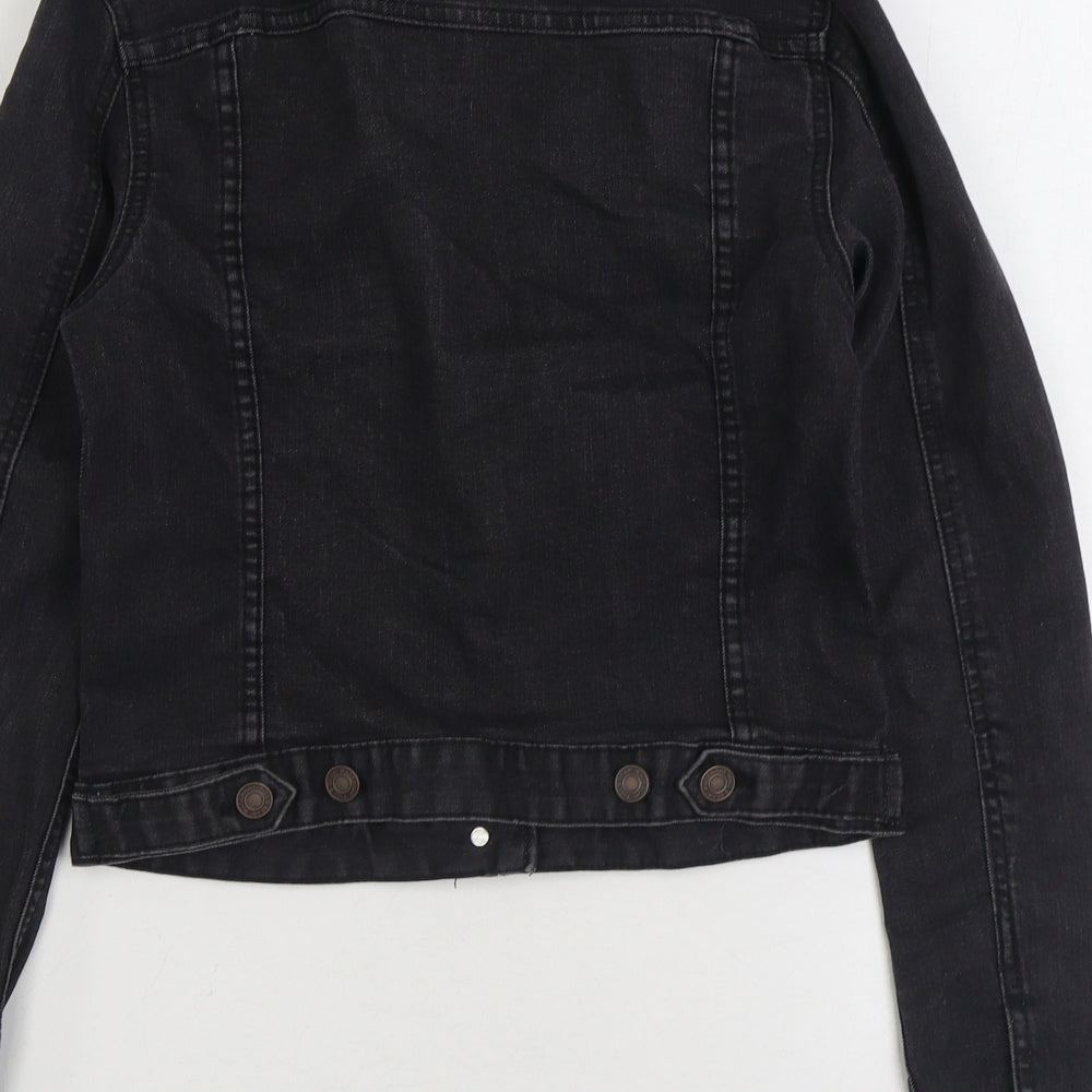 Pull & Bear Womens Black Jacket Size S Button