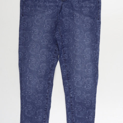 Jag Jeans Womens Blue Paisley Cotton Jegging Jeans Size 6 L30 in Regular