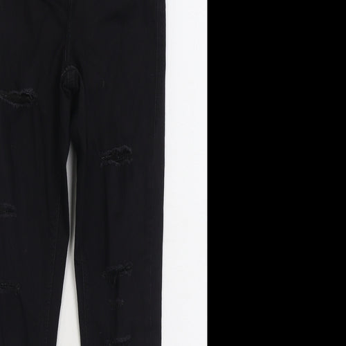 Topshop Mens Black Cotton Skinny Jeans Size 28 in L30 in Regular Zip