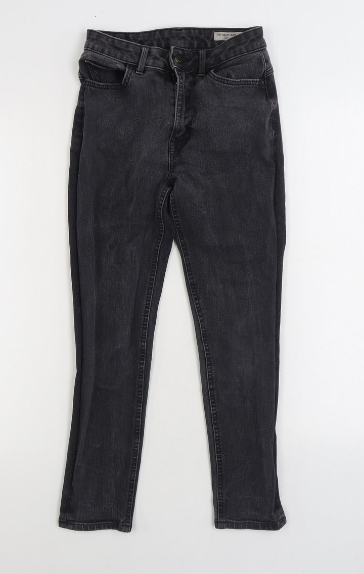 Marks and Spencer Womens Black Cotton Skinny Jeans Size 8 L22 in Regular Zip