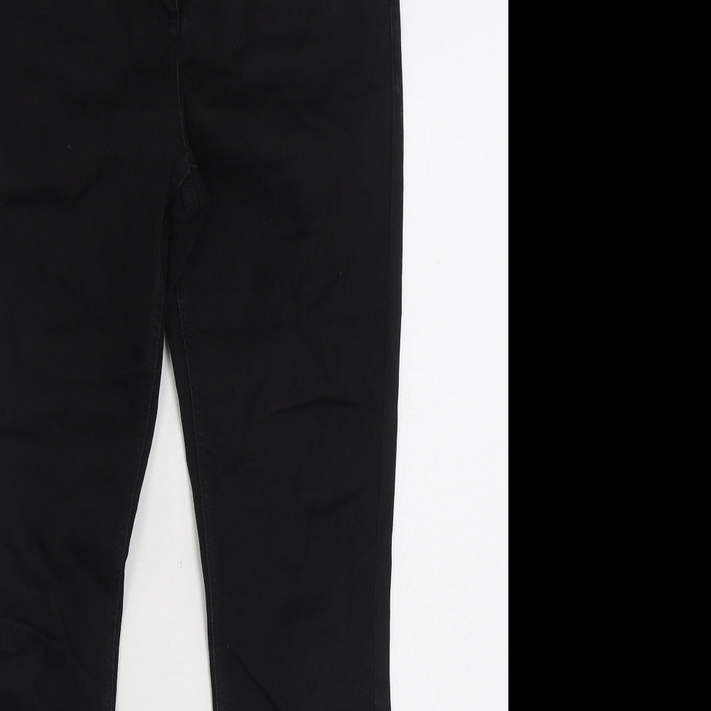 NEXT Womens Black Cotton Skinny Jeans Size 10 L27 in Regular Zip