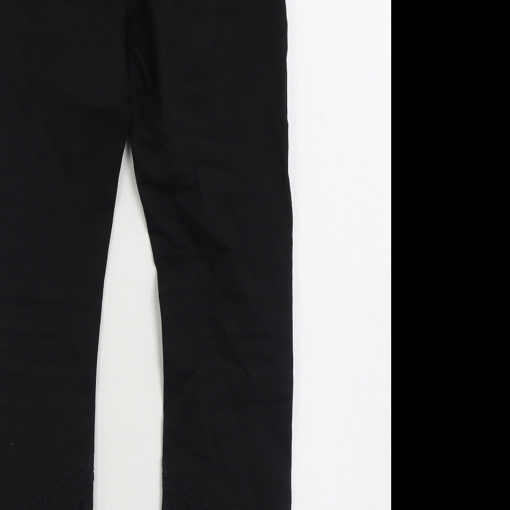 NEXT Womens Black Cotton Skinny Jeans Size 10 L27 in Regular Zip