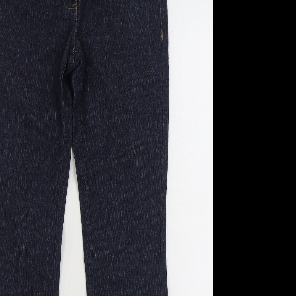 F&F Womens Blue Cotton Bootcut Jeans Size 6 L30 in Regular Zip