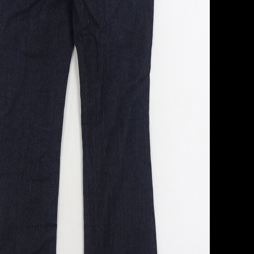 F&F Womens Blue Cotton Bootcut Jeans Size 6 L30 in Regular Zip