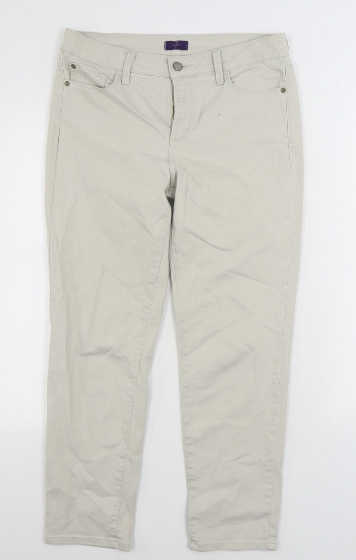NXD Womens Beige Cotton Straight Jeans Size 10 L27 in Regular Zip