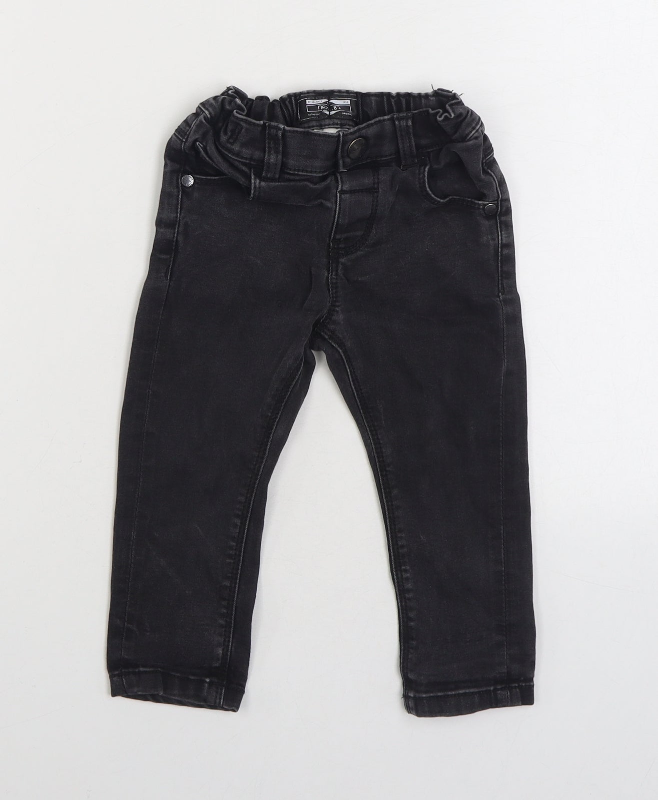 NEXT Boys Black Cotton Jogger Jeans Size 12-18 Months Zip
