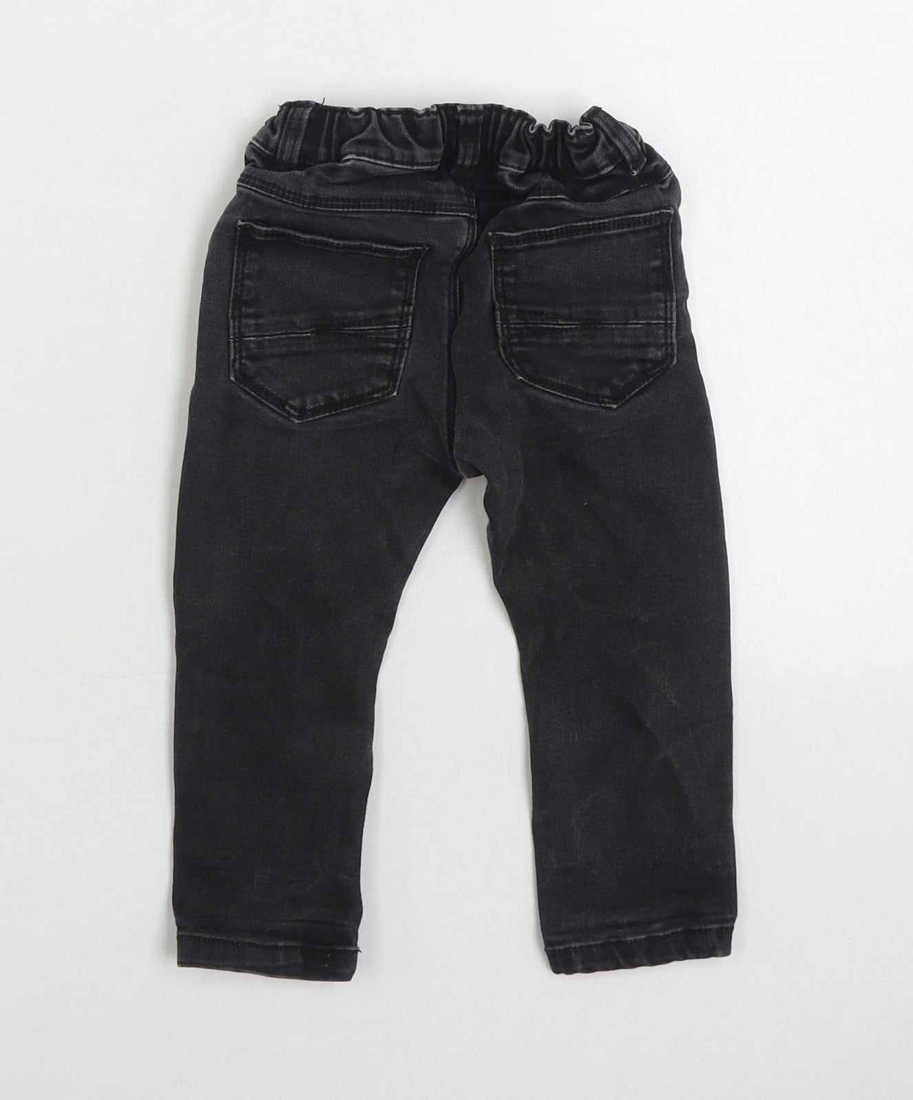 NEXT Boys Black Cotton Jogger Jeans Size 12-18 Months Zip