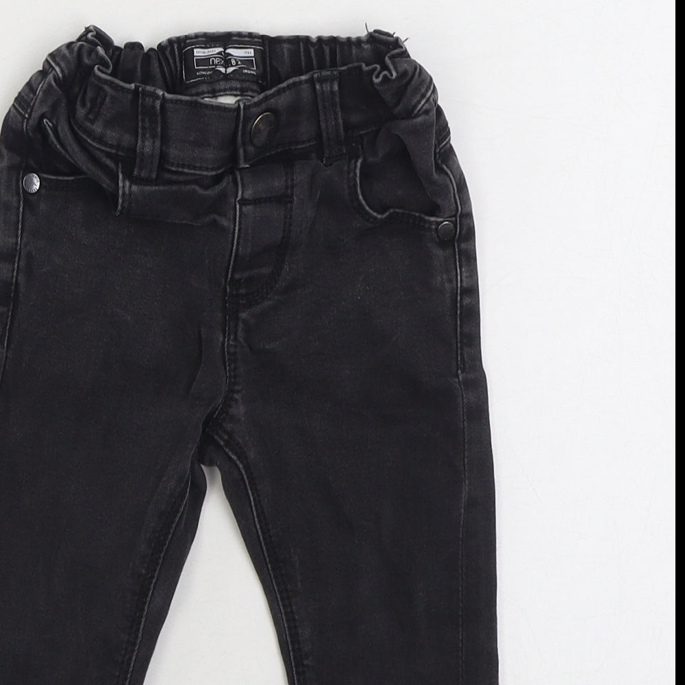 NEXT Boys Black Cotton Jogger Jeans Size 12-18 Months Zip