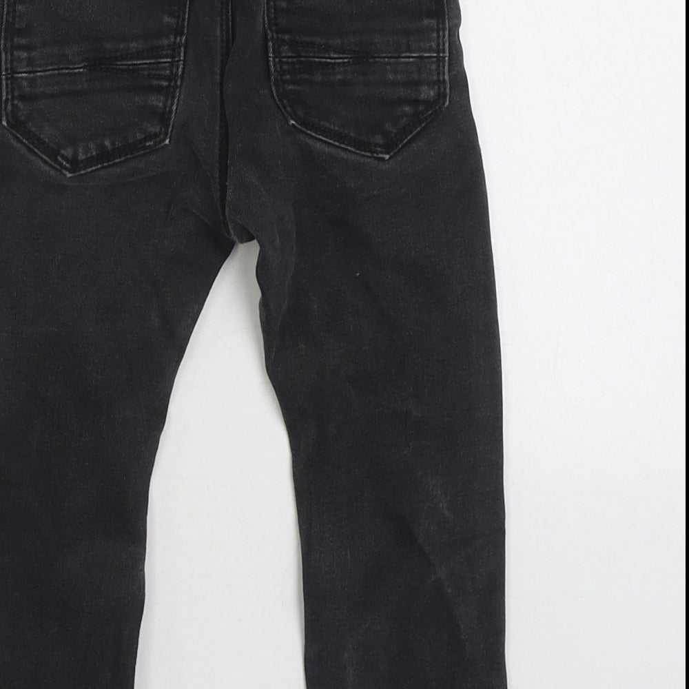 NEXT Boys Black Cotton Jogger Jeans Size 12-18 Months Zip