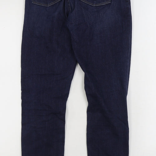Parker Smith Mens Blue Cotton Straight Jeans Size 29 in L29 in Regular Zip