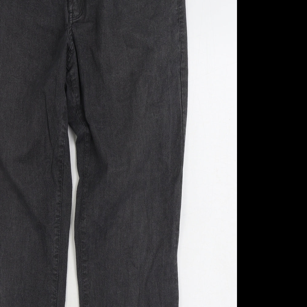 F&F Mens Grey Cotton Straight Jeans Size 36 in L32 in Regular Zip