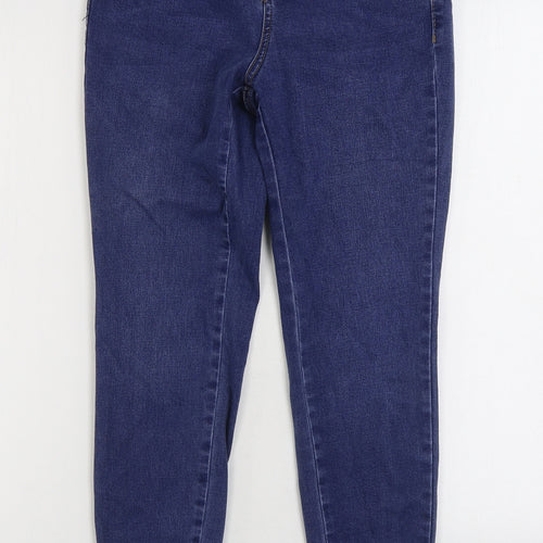 TU Womens Blue Cotton Skinny Jeans Size 10 L24 in Regular Zip