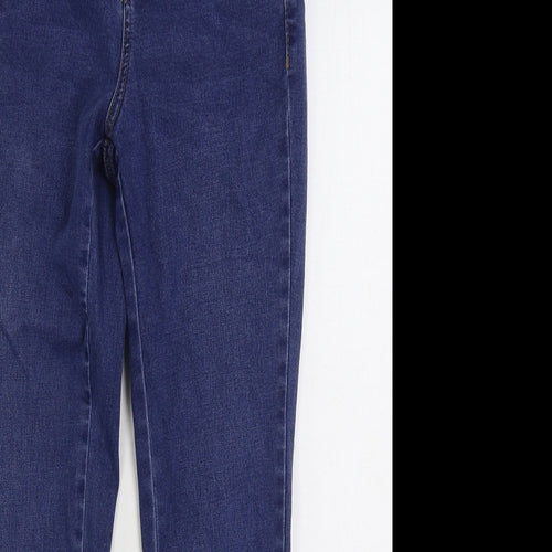 TU Womens Blue Cotton Skinny Jeans Size 10 L24 in Regular Zip
