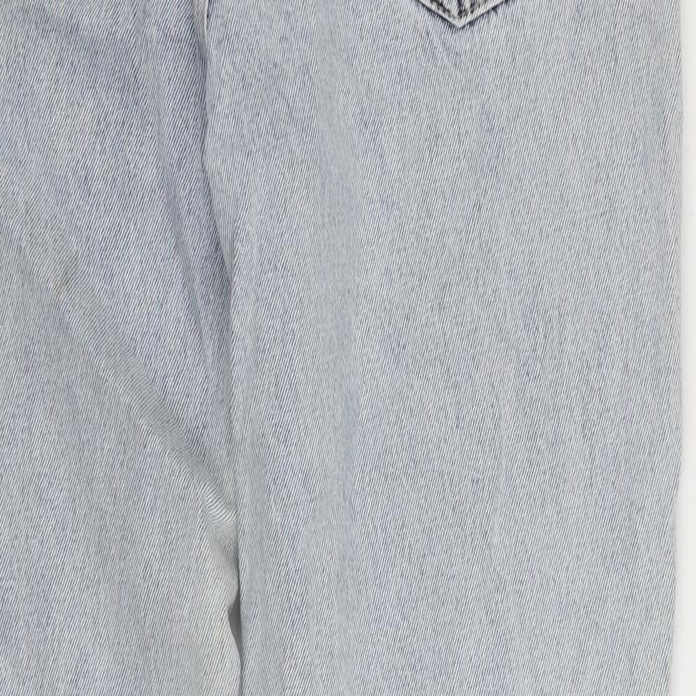 BoohooMan Mens Blue Cotton Skinny Jeans Size 34 in L35 in Regular Zip - Acid Wash