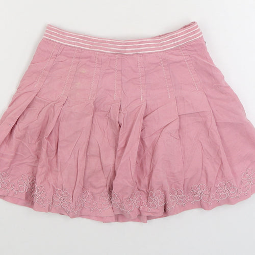 Campus Girls Pink Cotton Pleated Skirt Size 5 Years Regular Zip