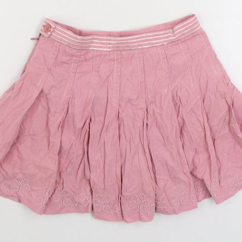 Campus Girls Pink Cotton Pleated Skirt Size 5 Years Regular Zip