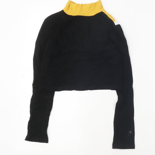 Select Girls Multicoloured Colourblock Viscose Cropped T-Shirt Size 9 Years High Neck Zip