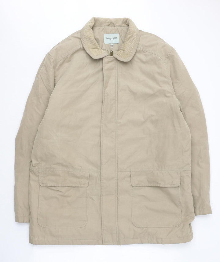 greenwoods Mens Beige Parka Size L Zip
