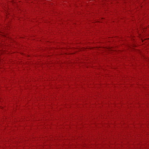 Per Una Womens Red Polyester Basic Blouse Size M V-Neck