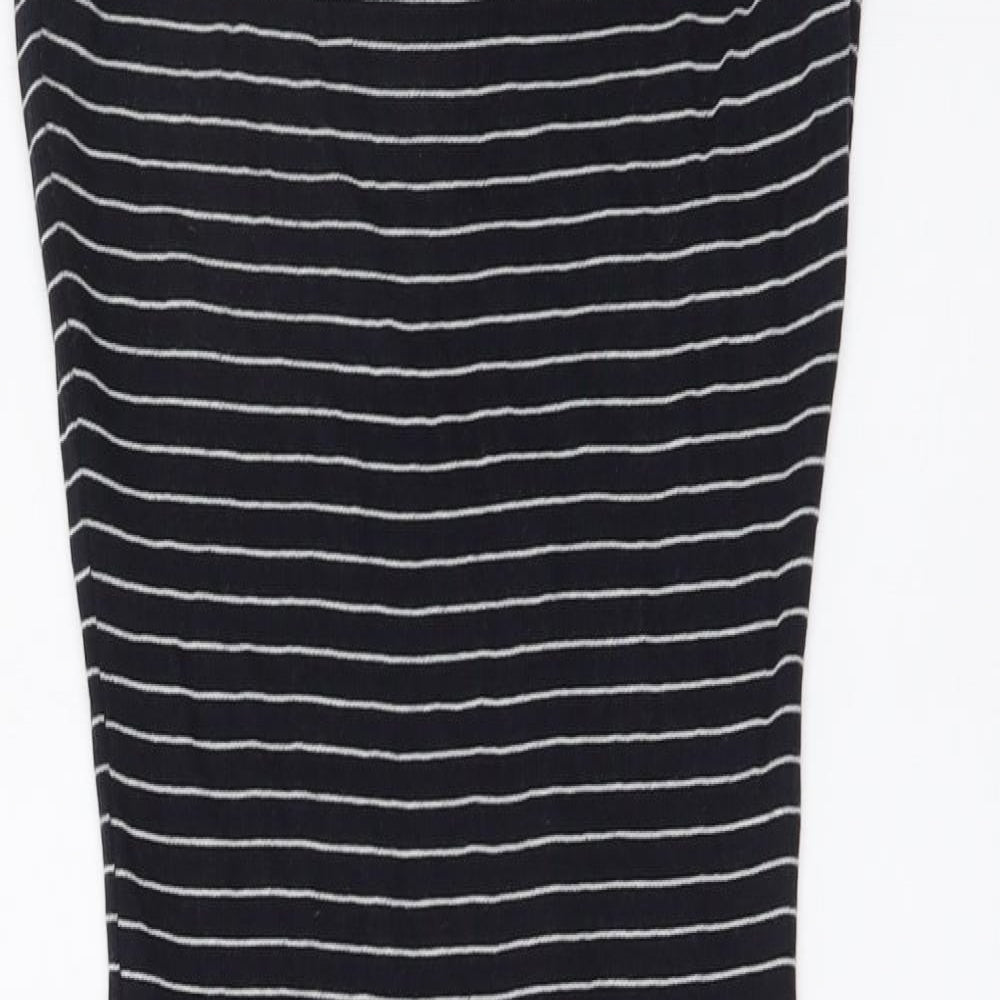 Atmosphere Womens Blue Striped Cotton Bodycon Size 8 Round Neck Pullover