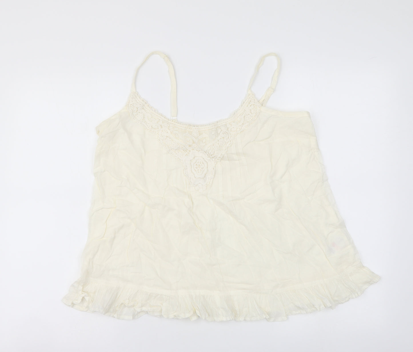F&F Womens Ivory Cotton Basic T-Shirt Size 16 V-Neck