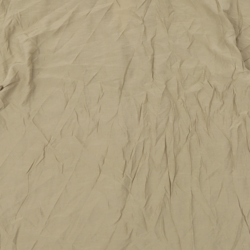 Marks and Spencer Womens Beige Viscose Basic Blouse Size 16 V-Neck