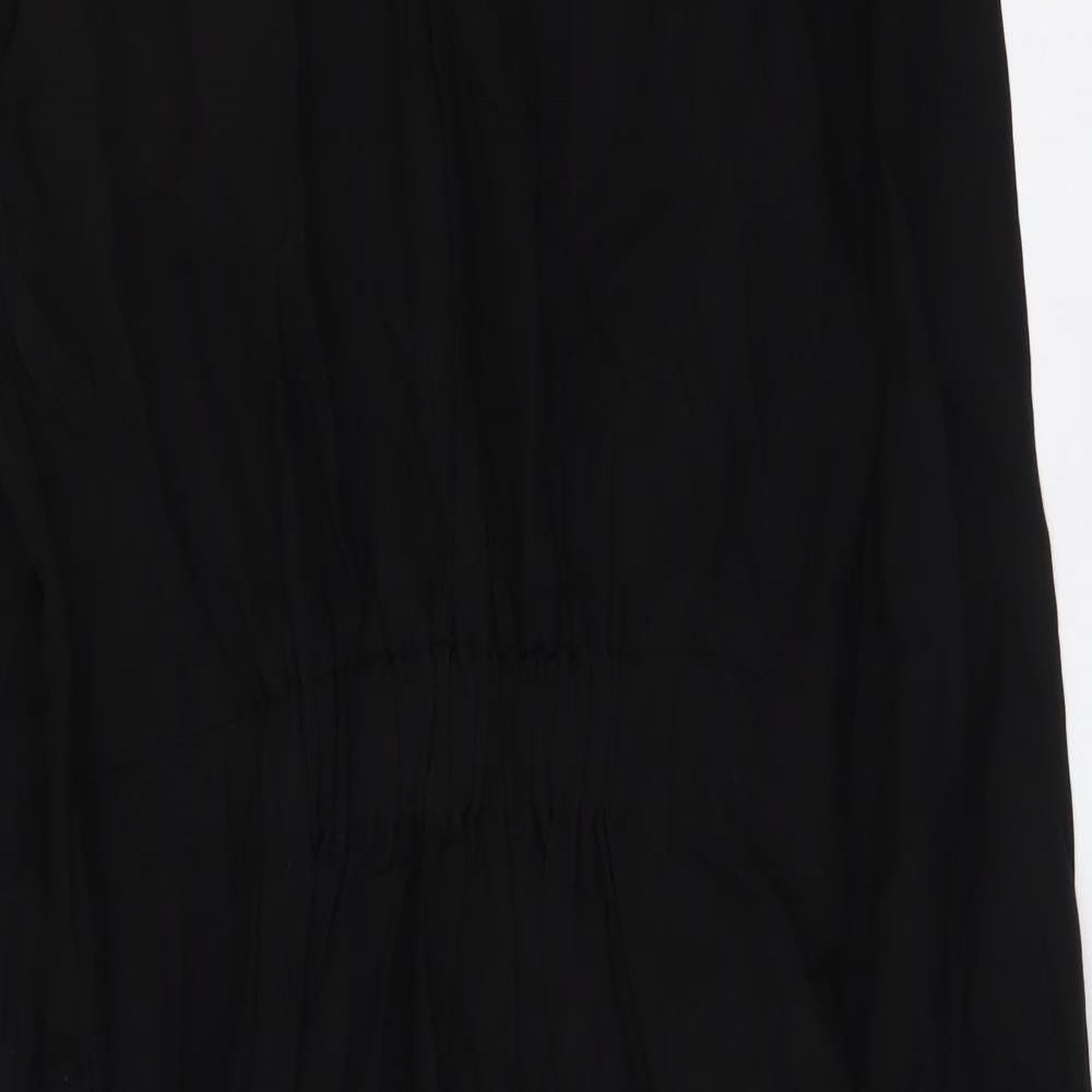 Marks and Spencer Womens Black Viscose A-Line Size 8 V-Neck Pullover