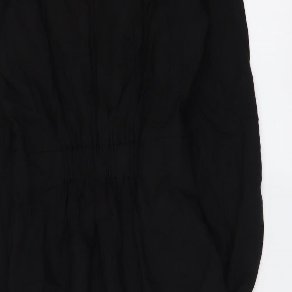 Marks and Spencer Womens Black Viscose A-Line Size 8 V-Neck Pullover
