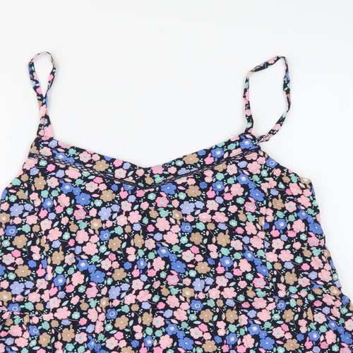 Marks and Spencer Womens Multicoloured Geometric Viscose Basic Tank Size 10 V-Neck