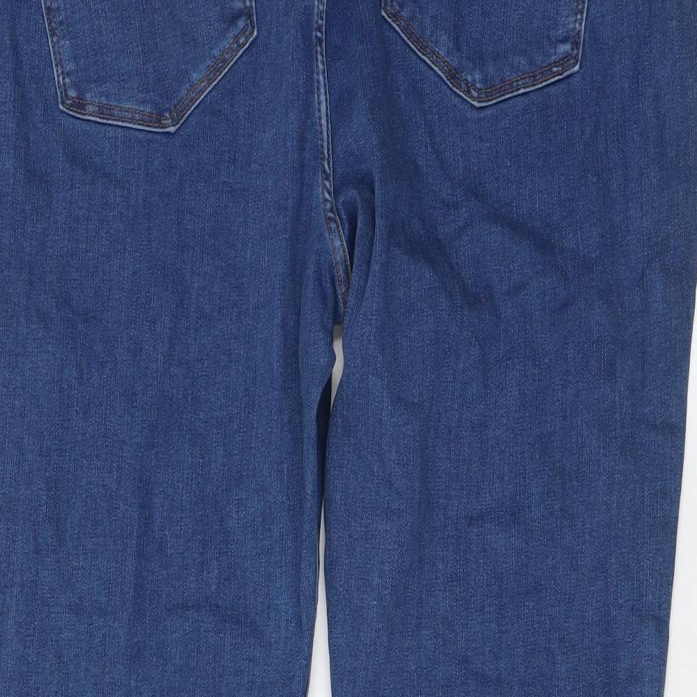 Marks and Spencer Womens Blue Cotton Skinny Jeans Size 20 L26 in Regular Button