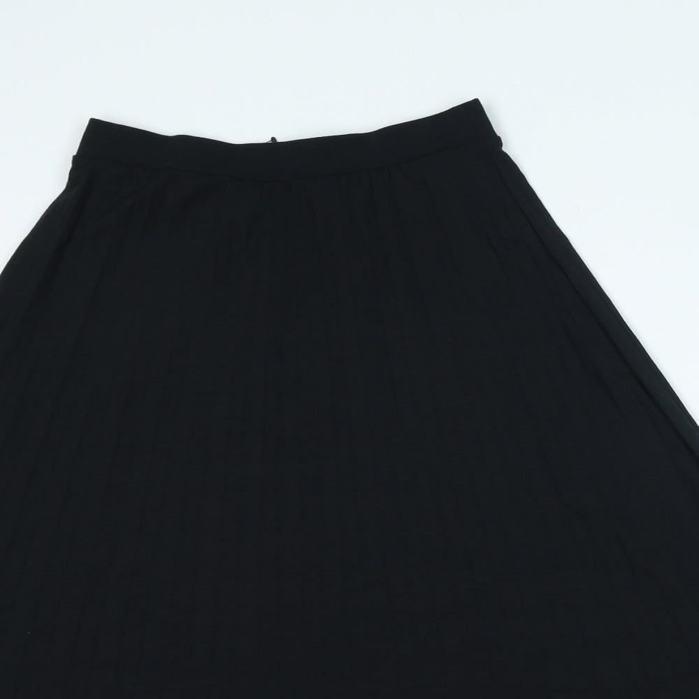 Marks and Spencer Womens Black Polyester A-Line Skirt Size 8