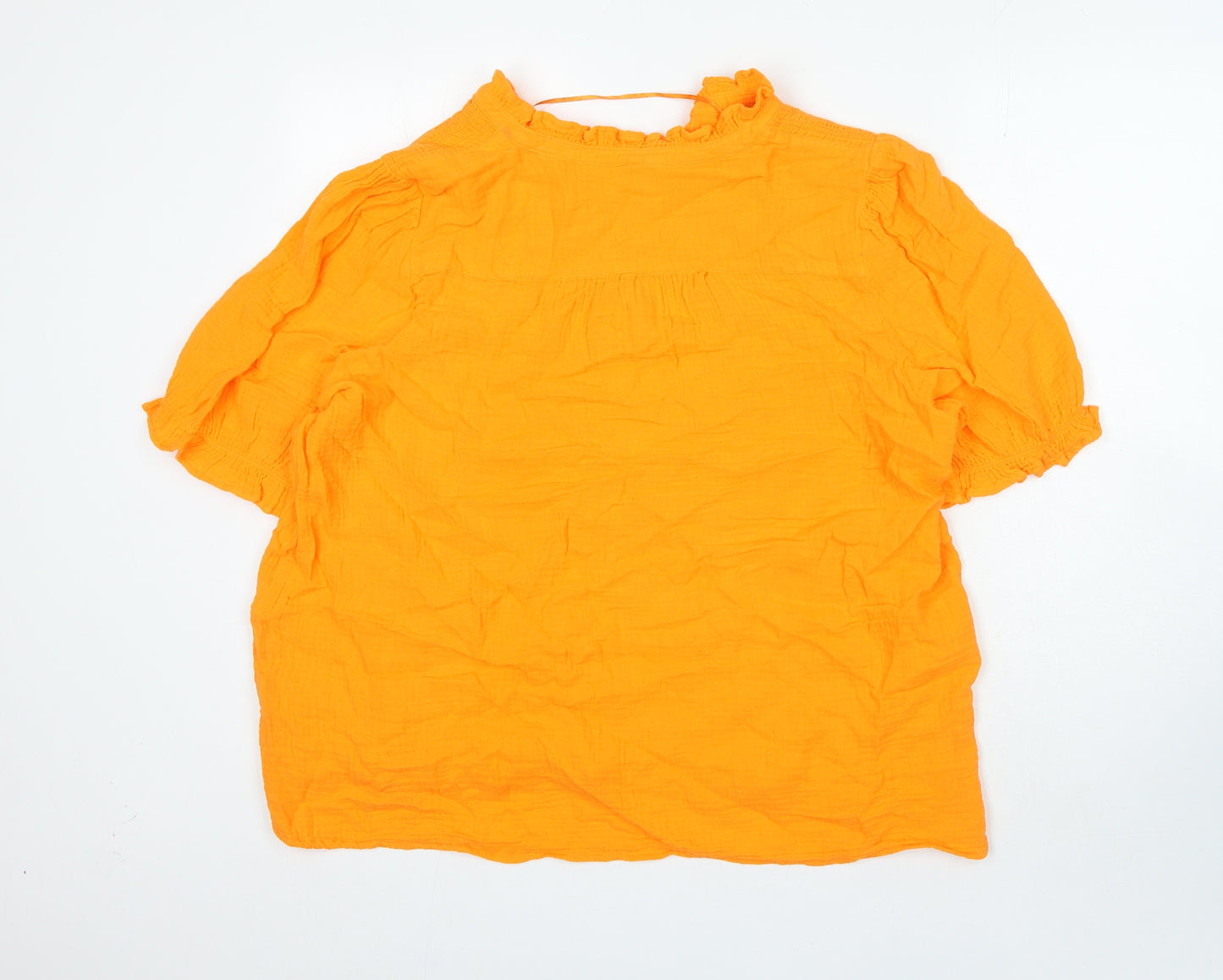 Per Una Womens Orange Polyester Basic Blouse Size 20 Round Neck